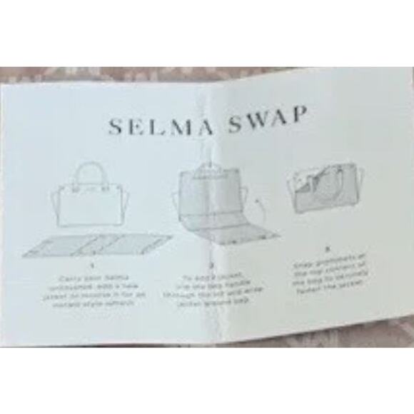 Michael Kors Selma Swap Medium Solid Top Zip Satchel Cover Orange Tan Logo Purse - Picture 4 of 12